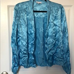 TOPSHOP BLUE FLORAL BLOUSE